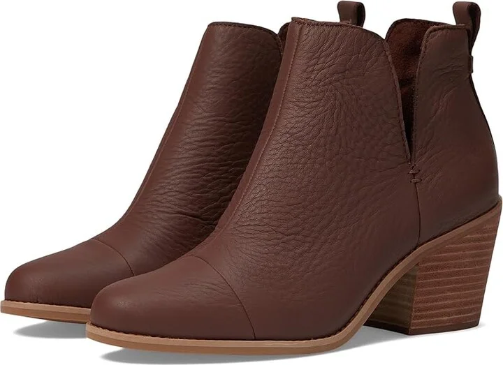 TOMS Everly Cutout Women's Shoes Chestnut Leather : 10 B - Medium