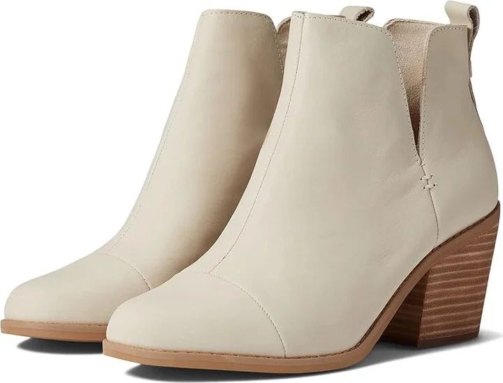 TOMS Everly Women's Boots Beige Leather : 8.5 B - Medium, Leather/Suede