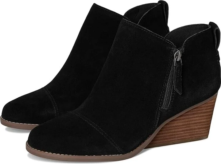 TOMS Goldie Women's Boots Black : 6 B - Medium, Leather
