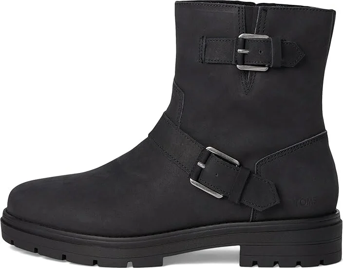 TOMS Ionie Moto Women's Boots Black : 5.5 B - Medium, Suede - Image 6