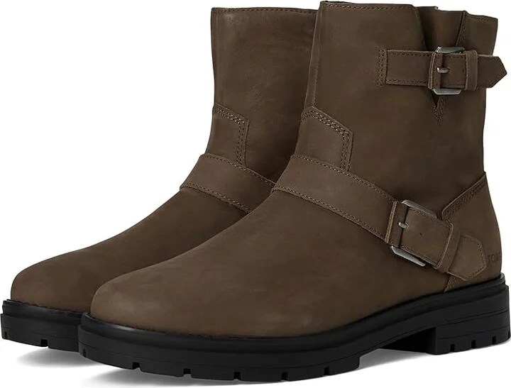 TOMS Ionie Moto Women's Boots Canteen : 5 B - Medium, Suede
