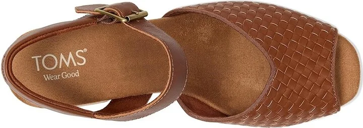 TOMS Isla Peep Toe Women's Sandals Amber Brown : 7 B - Medium, Synthetic - Image 2