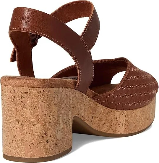 TOMS Isla Peep Toe Women's Sandals Amber Brown : 7 B - Medium, Synthetic - Image 4