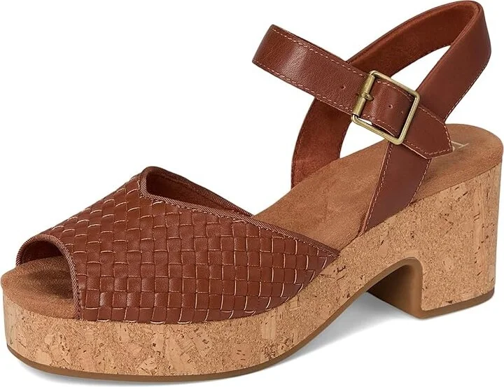 TOMS Isla Peep Toe Women's Sandals Amber Brown : 7 B - Medium, Synthetic - Image 5