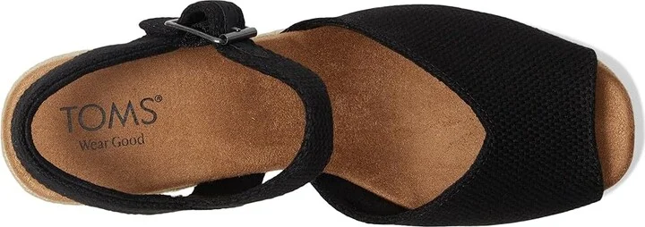 TOMS Isla Peep Toe Women's Sandals Black : 9 B - Medium, Synthetic - Image 2