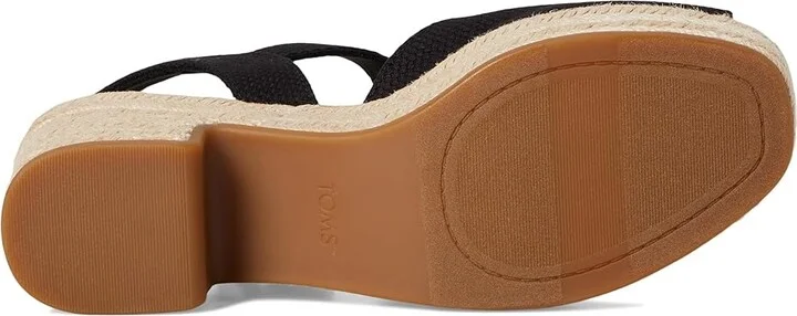 TOMS Isla Peep Toe Women's Sandals Black : 9 B - Medium, Synthetic - Image 3