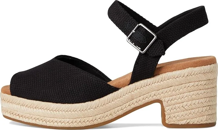 TOMS Isla Peep Toe Women's Sandals Black : 9 B - Medium, Synthetic - Image 6