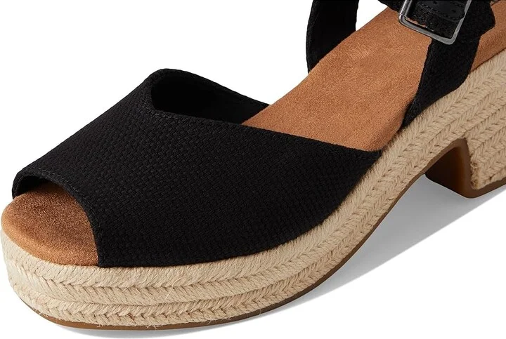 TOMS Isla Peep Toe Women's Sandals Black : 9 B - Medium, Synthetic - Image 7