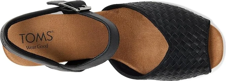 TOMS Isla Peep Toe Women's Sandals Black1 : 7.5 B - Medium, Synthetic - Image 2