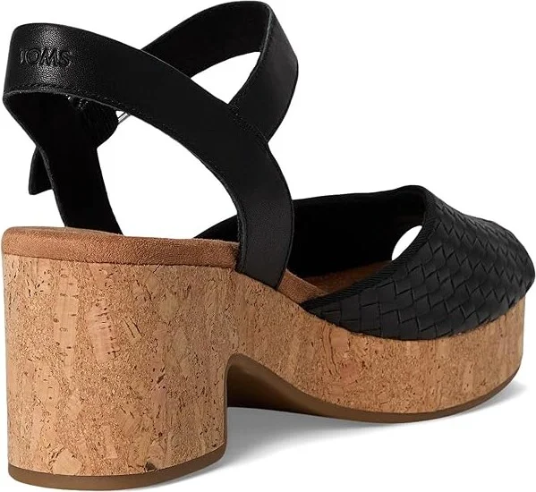 TOMS Isla Peep Toe Women's Sandals Black1 : 7.5 B - Medium, Synthetic - Image 4
