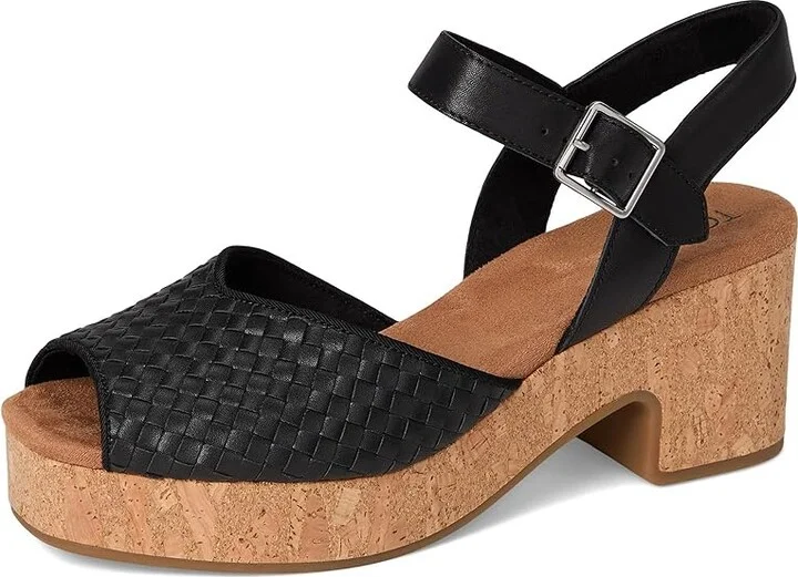 TOMS Isla Peep Toe Women's Sandals Black1 : 7.5 B - Medium, Synthetic - Image 5