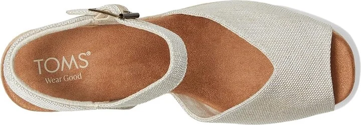 TOMS Isla Peep Toe Women's Sandals Natural : 6 B - Medium, Synthetic - Image 2