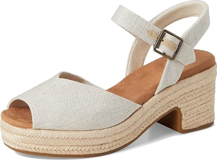 TOMS Isla Peep Toe Women's Sandals Natural : 6 B - Medium, Synthetic - Image 5