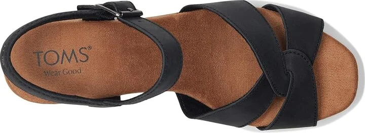 TOMS Isla Women's Sandals Black : 9.5 B - Medium, Rubber/Suede - Image 2