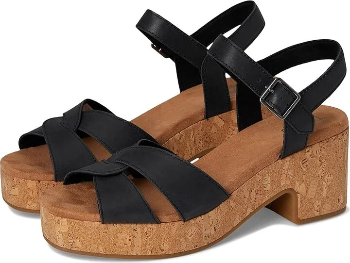 TOMS Isla Women's Sandals Black : 9.5 B - Medium, Rubber/Suede