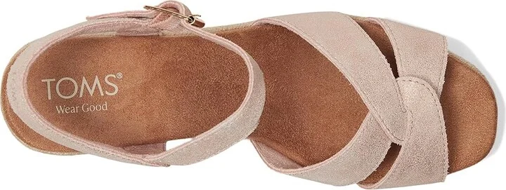 TOMS Isla Women's Sandals Pale Rose Suede : 9.5 B - Medium, Rubber/Suede - Image 2