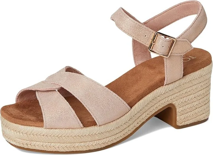 TOMS Isla Women's Sandals Pale Rose Suede : 9.5 B - Medium, Rubber/Suede - Image 5
