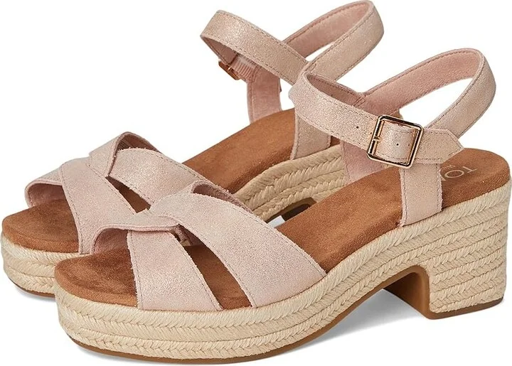 TOMS Isla Women's Sandals Pale Rose Suede : 9.5 B - Medium, Rubber/Suede