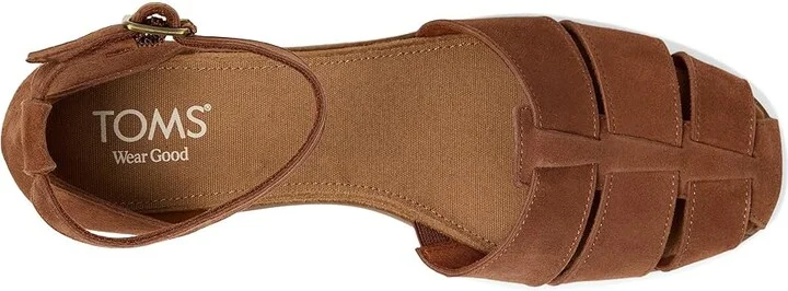 TOMS Jaclyn Fisherman Women's Shoes Amber Brown : 5 B - Medium, Suede - Image 2