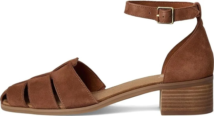 TOMS Jaclyn Fisherman Women's Shoes Amber Brown : 5 B - Medium, Suede - Image 6