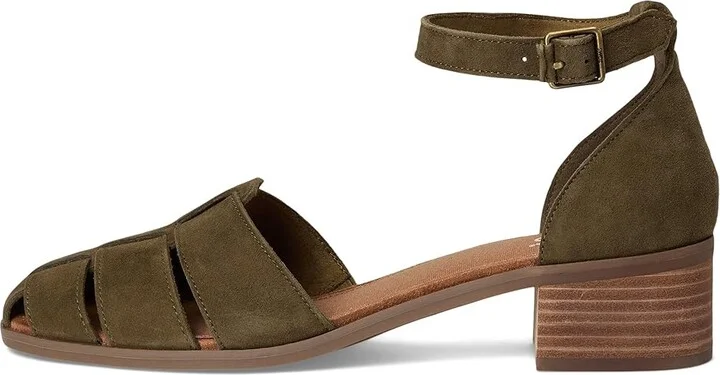 TOMS Jaclyn Fisherman Women's Shoes Military Olive : 12 B - Medium, Suede - Image 6