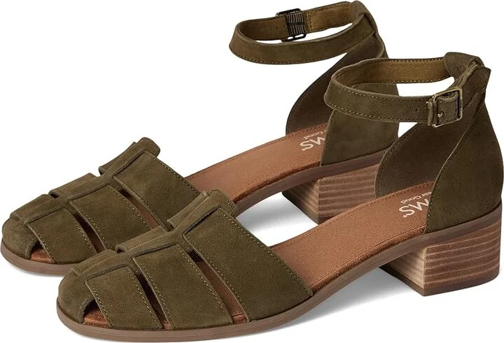 TOMS Jaclyn Fisherman Women's Shoes Military Olive : 12 B - Medium, Suede