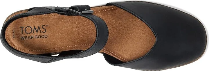 TOMS Jaclyn High Women's Heels Black : 5.5 B - Medium, Leather - Image 2