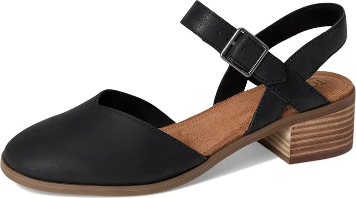 TOMS Jaclyn High Women's Heels Black : 5.5 B - Medium, Leather - Image 5