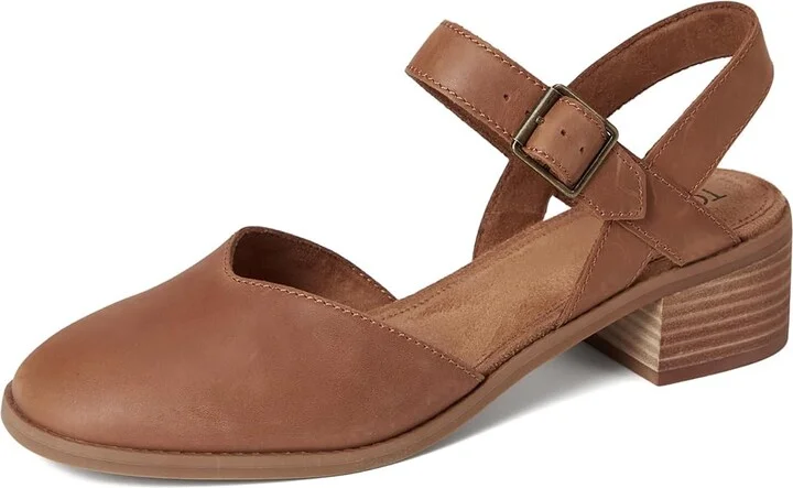 TOMS Jaclyn High Women's Heels Brown Sugar : 8.5 B - Medium, Leather - Image 5