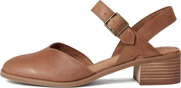 TOMS Jaclyn High Women's Heels Brown Sugar : 8.5 B - Medium, Leather - Image 6