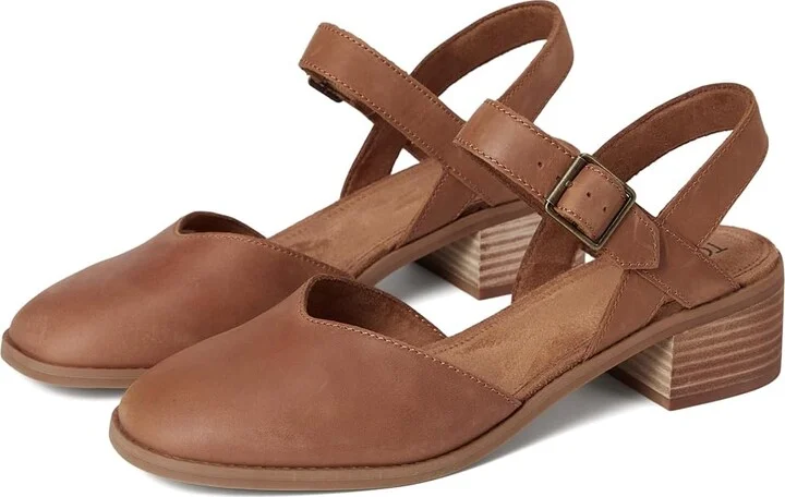 TOMS Jaclyn High Women's Heels Brown Sugar : 8.5 B - Medium, Leather