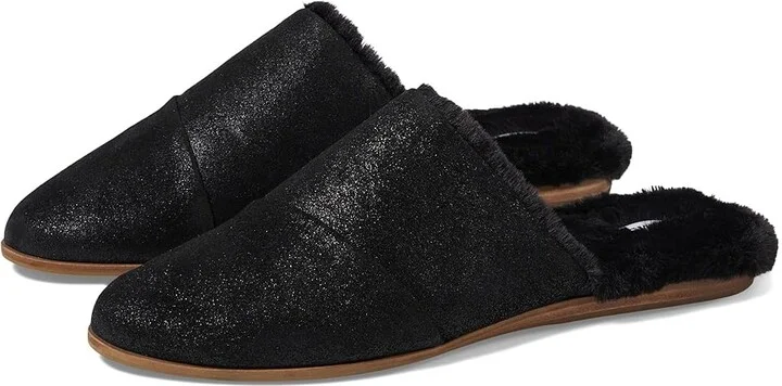 TOMS Jade Women's Shoes Black Metallic Suede : 5 B - Medium, Leather