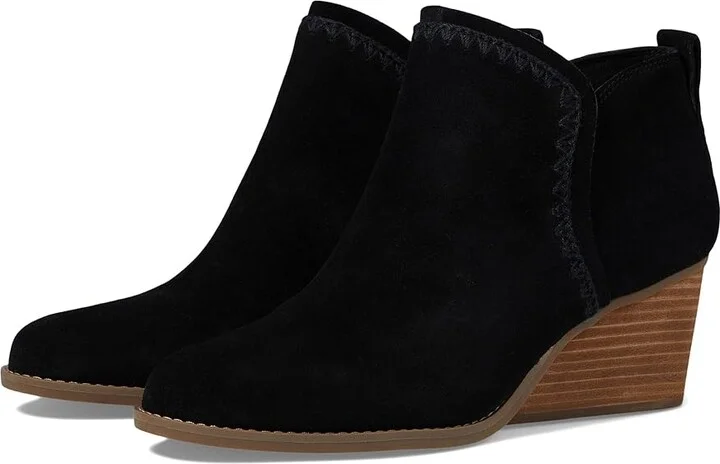 TOMS Kaia Women's Boots Black Suede : 11 B - Medium, Leather/Suede