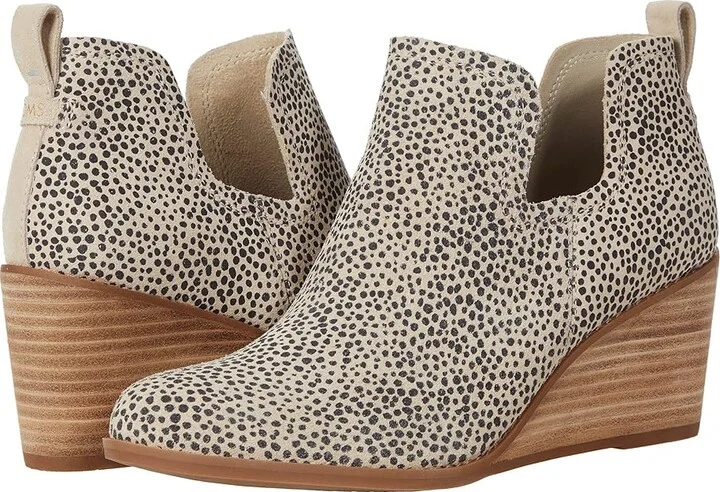 TOMS Kallie Women's Shoes Macadamia Cheetah Suede : 7.5 B - Medium