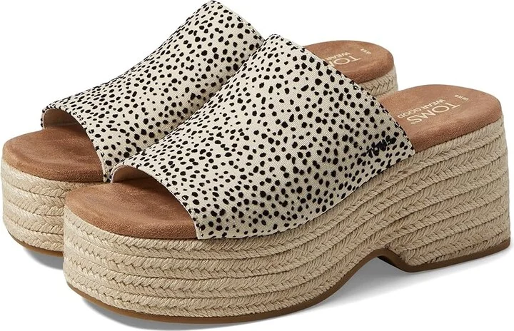 TOMS Laila Mule Women's Shoes Flocked Mini Cheetah : 5.5 B - Medium, Synthetic