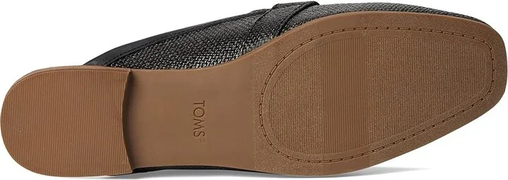 TOMS Lynette Mule Women's Flat Shoes Black Raffia/Leather : 9.5 B - Medium, Leather/Polyester/Rubber - Image 3