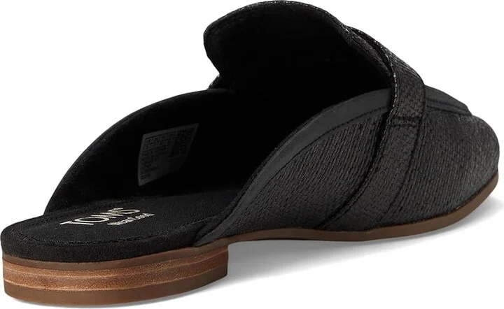 TOMS Lynette Mule Women's Flat Shoes Black Raffia/Leather : 9.5 B - Medium, Leather/Polyester/Rubber - Image 4