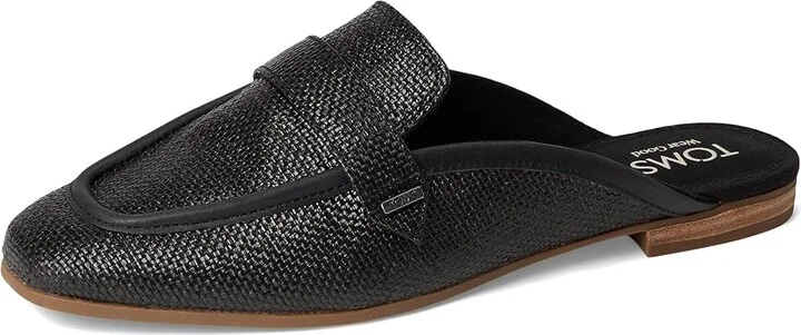 TOMS Lynette Mule Women's Flat Shoes Black Raffia/Leather : 9.5 B - Medium, Leather/Polyester/Rubber - Image 5