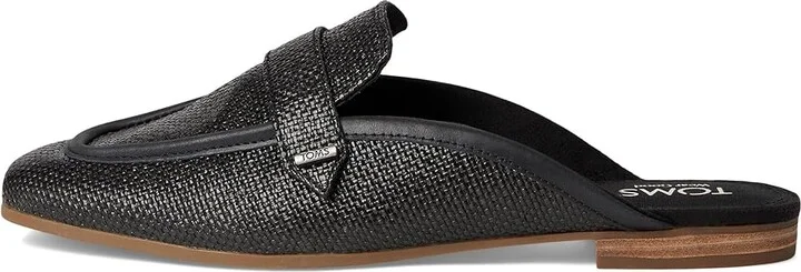 TOMS Lynette Mule Women's Flat Shoes Black Raffia/Leather : 9.5 B - Medium, Leather/Polyester/Rubber - Image 6