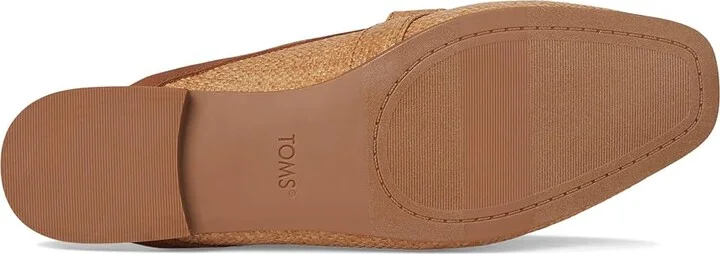 TOMS Lynette Mule Women's Flat Shoes Brown Sugar Raffia/Leather : 7.5 B - Medium, Leather/Polyester/Rubber - Image 3