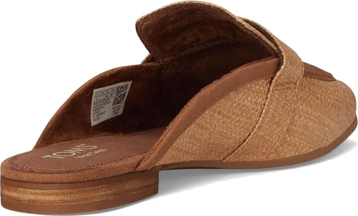 TOMS Lynette Mule Women's Flat Shoes Brown Sugar Raffia/Leather : 7.5 B - Medium, Leather/Polyester/Rubber - Image 4