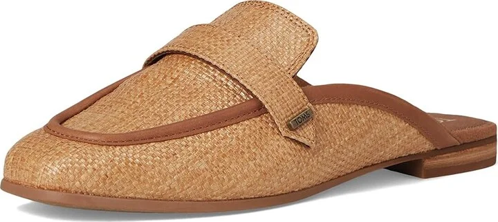 TOMS Lynette Mule Women's Flat Shoes Brown Sugar Raffia/Leather : 7.5 B - Medium, Leather/Polyester/Rubber - Image 5