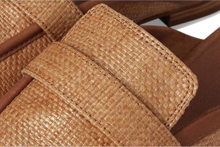 TOMS Lynette Mule Women's Flat Shoes Brown Sugar Raffia/Leather : 7.5 B - Medium, Leather/Polyester/Rubber - Image 7