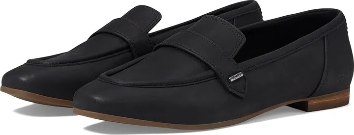 TOMS Lynette Women's Flat Shoes Black : 5.5 B - Medium, Leather