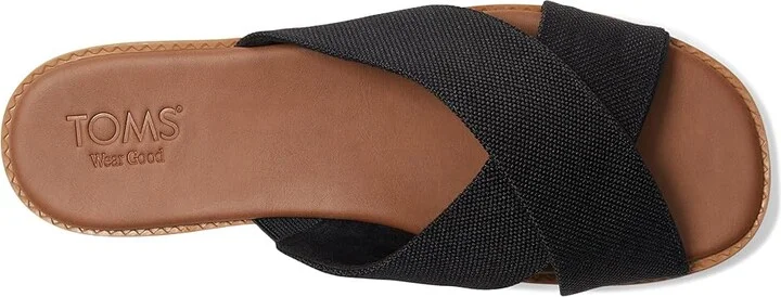 TOMS Mae Crossover Women's Sandals Black : 11 B - Medium, Leather - Image 2