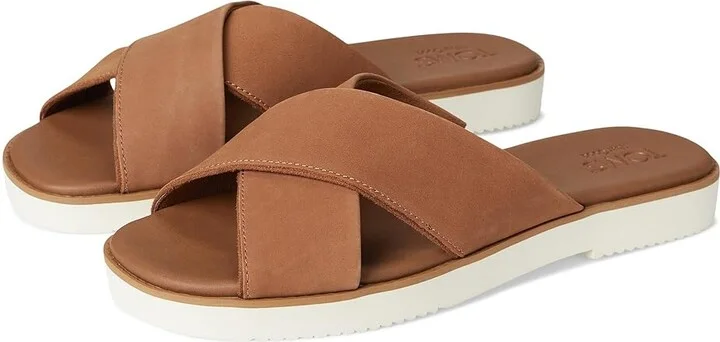 TOMS Mae Crossover Women's Sandals Brown Sugar : 5.5 B - Medium, Leather