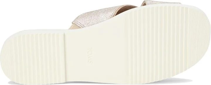 TOMS Mae Crossover Women's Sandals Champagne Metallic : 8 B - Medium, Leather - Image 3