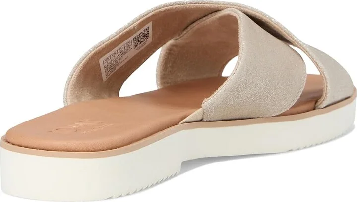 TOMS Mae Crossover Women's Sandals Champagne Metallic : 8 B - Medium, Leather - Image 4