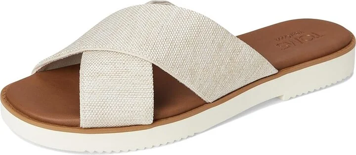 TOMS Mae Crossover Women's Sandals Natural : 6 B - Medium, Leather - Image 5