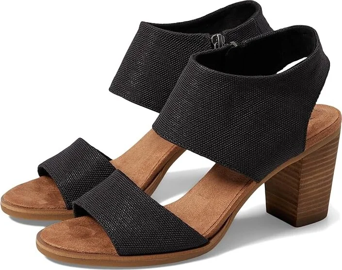 TOMS Majorca Cutout Women's Shoes Black Woven : 11 B - Medium, Suede/Textile